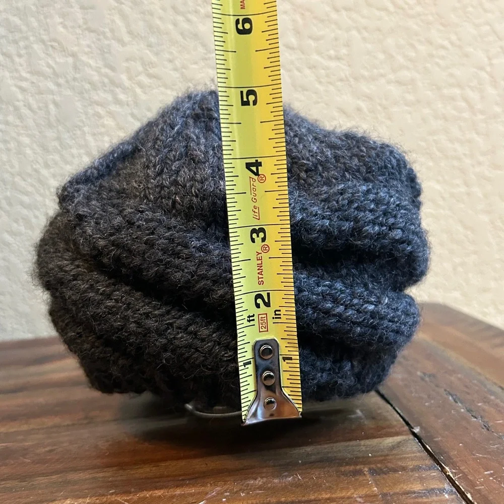 Unbranded Charcoal Gray Knit Cloche Hat Soft Foldable Winter Bucket Style